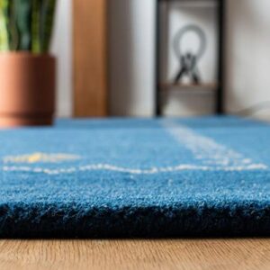 SAFAVIEH Himalaya Collection 8' x 10' Blue HIM583A Handmade Premium Wool Area Rug