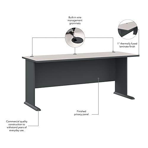 Bush Business Furniture Series A 72W Desk in Slate and White Spectrum