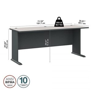 Bush Business Furniture Series A 72W Desk in Slate and White Spectrum