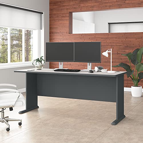 Bush Business Furniture Series A 72W Desk in Slate and White Spectrum