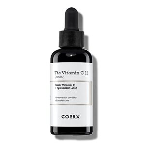 cosrx pure vitamin c 13% serum with vitamin e & hyaluronic acid, brightening & hydrating facial serum for dark spots, fine lines, uneven skin tone, 0.67fl.oz/20ml, animal testing-free, korean skincare