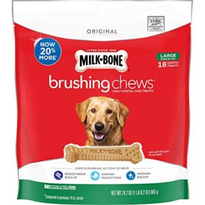 milk-bone brushing chews daily dental dog treats original large treats 24.2 ounces