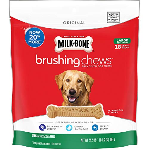 Milk-Bone Brushing Chews Daily Dental Dog Treats Original Large Treats 24.2 Ounces