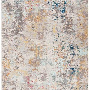 SAFAVIEH Madison Collection 8' x 10' Grey / Gold MAD453F Modern Abstract Non-Shedding Living Room Bedroom Dining Home Office Area Rug