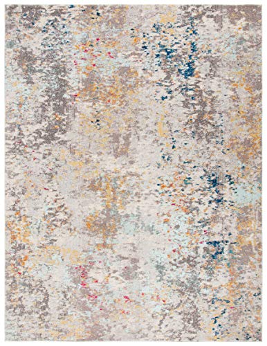 SAFAVIEH Madison Collection 8' x 10' Grey / Gold MAD453F Modern Abstract Non-Shedding Living Room Bedroom Dining Home Office Area Rug