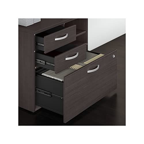 Bush Business Furniture Studio C Office Storage Cabinet with Drawers and Shelves, Storm Gray