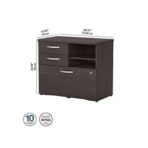 Bush Business Furniture Studio C Office Storage Cabinet with Drawers and Shelves, Storm Gray