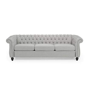 christopher knight home norma sofas, cloud gray, dark brown