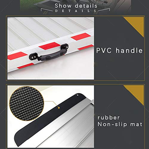 Threshold Ramp, Threshold Ramp Aluminum Ramp Wheelchair Baby Carriage PVC Handle Non-Slip Rubber Pad Easy to Carry Can Be Used in A Variety of Occasions Can Bear 400kg, 4 Sizes ( Color : Silver , Size