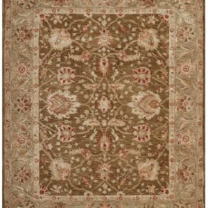 SAFAVIEH Anatolia Collection 8' x 10' Brown / Green AN512F Handmade Traditional Oriental Premium Wool Area Rug