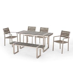 christopher knight home quay dining sets, gray + silver + taupe
