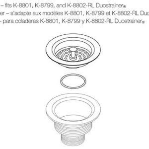 KOHLER GENUINE PART GP41398-CP BASKET FOR DUOSTRAINER - POLISHED CHROME