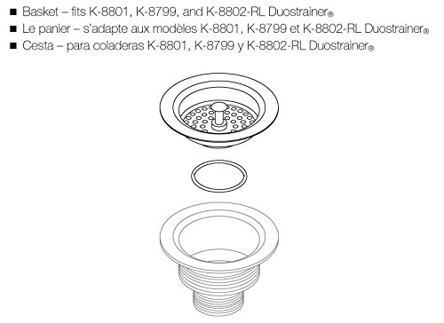 KOHLER GENUINE PART GP41398-CP BASKET FOR DUOSTRAINER - POLISHED CHROME