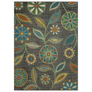 maples rugs reggie floral area rugs for living room & bedroom [made in usa], multi, 7 x 10