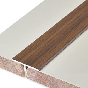 doorway uneven floor transition strip, floor edge protective strip gap transition rail tile trim, brown wood effect t-molding threshold carpet cover, aluminum, 35″/39″/43″/47″/51″/55″/59″ long ( color