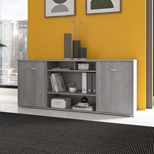 Bush Business Furniture Studio C Office Storage Cabinet with Doors and Shelves, 72W, Platinum Gray