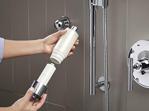 Kohler 30646-CP Aquifer Shower Water Filtration System, Reduce Chlorine, Includes Filter Replacement, Polished Chrome