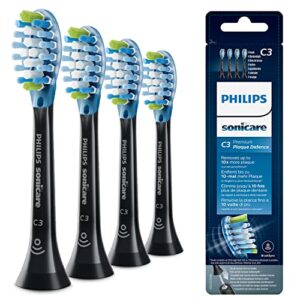 philips sonicare premium plaque defence brushsync enabled replacement brush heads, 4pk black – hx9044/33