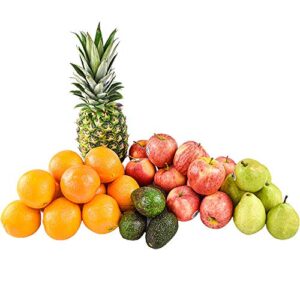 gourmet mixed fruit pack (15 lbs) with – 1 pineapple, 4 avocado, 12 apple, 12 orange, 6 pear (35 pieces) from capital city fruit, farm produce direct.