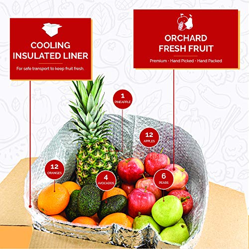 Gourmet Mixed Fruit Pack (15 Lbs) with - 1 Pineapple, 4 Avocado, 12 Apple, 12 Orange, 6 Pear (35 Pieces) from Capital City Fruit, Farm Produce Direct.