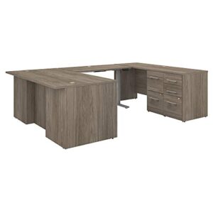 bush business furniture 500 home office desk, 72w, modern hickory