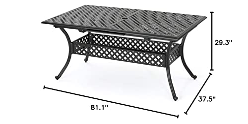 Christopher Knight Home Abigail Outdoor Cast Aluminum Expandable Rectangular Dining Table, Shiny Copper Finish