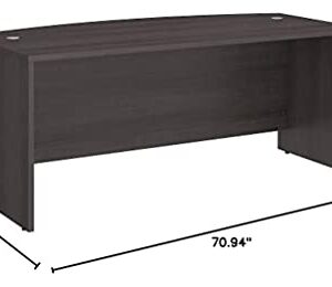 Bush Business Furniture Studio C 72W x 36D Bow Front Desk in Storm Gray