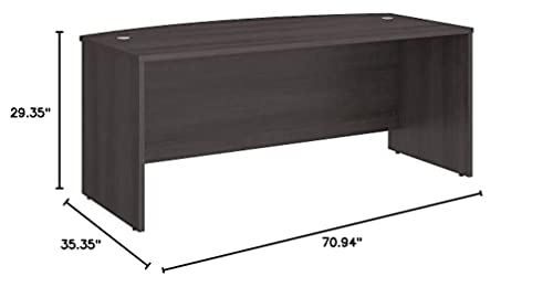 Bush Business Furniture Studio C 72W x 36D Bow Front Desk in Storm Gray