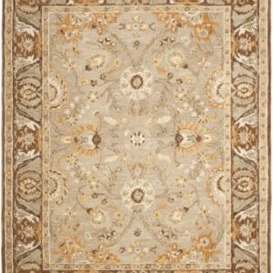 SAFAVIEH Anatolia Collection 8' x 10' Dark Grey / Brown AN558A Handmade Traditional Oriental Premium Wool Area Rug