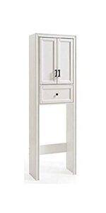 crosley furniture tara space saver bathroom cabinet, vintage white