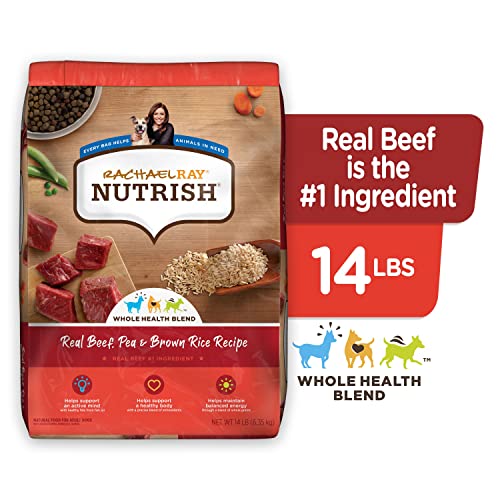 Rachael Ray Nutrish Premium Natural Dry Dog Food, Real Beef, Pea & Brown Rice Recipe, 14 Pounds (Packaging May Vary)