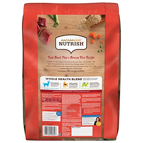 Rachael Ray Nutrish Premium Natural Dry Dog Food, Real Beef, Pea & Brown Rice Recipe, 14 Pounds (Packaging May Vary)