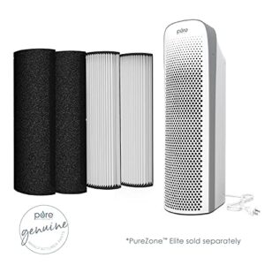 Pure Enrichment Genuine 2-in-1 True HEPA Replacement Filter for the PureZone Elite 4-in-1 Air Purifier - 2 Pack (PEAIRTWR)