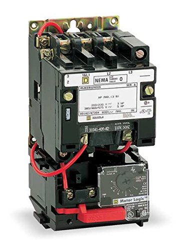 SCHNEIDER ELECTRIC 8536SDO1V02H30S 45-Amp 600-Vac Open Device Nema Size 2 Non Reversing Starterplus Options, Black