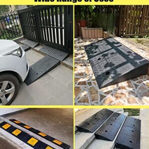 Threshold Ramp, Threshold Wheelchair Ramp 4in/ 5in/ 6in/ 7in/ 8in/ 9in Rise Curb Threshold Ramp for Wheelchair, Garage Stairs Entry Ramp with Non Slip Surface, Driveway Ramps (Color : Black, Size :