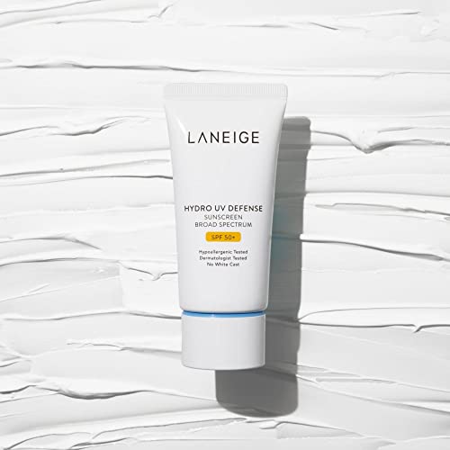 LANEIGE Hydro UV Defense SPF 50+: Lightweight, Daily, Non-Greasy, Sunscreen for UVA & UVB Protection, 1.6 fl. oz.