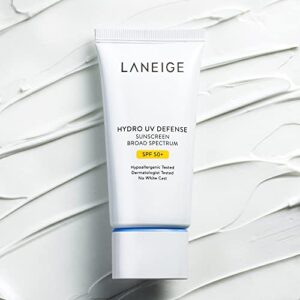 LANEIGE Hydro UV Defense SPF 50+: Lightweight, Daily, Non-Greasy, Sunscreen for UVA & UVB Protection, 1.6 fl. oz.