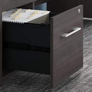 Bush Business Furniture Office 500 U Shaped Executive Desk with Drawers and Hutch, 72W, Storm Gray