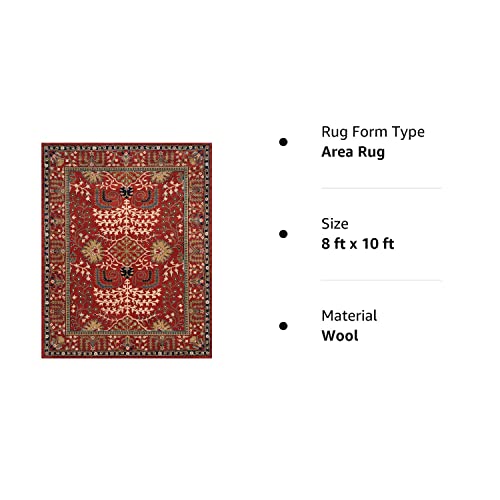 SAFAVIEH Antiquity Collection 8' x 10' Red / Multi AT64A Handmade Traditional Oriental Premium Wool Area Rug