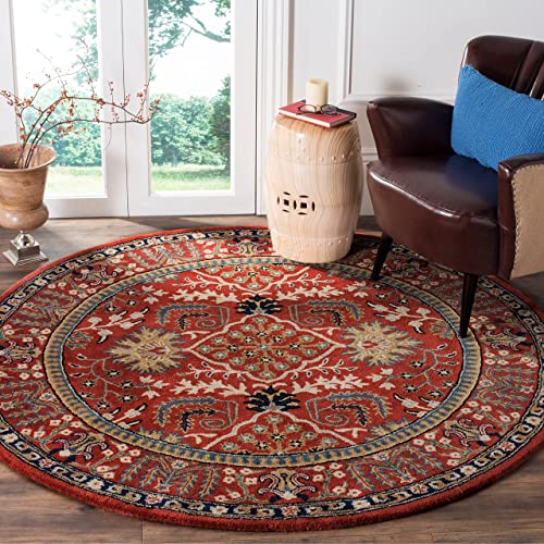 SAFAVIEH Antiquity Collection 8' x 10' Red / Multi AT64A Handmade Traditional Oriental Premium Wool Area Rug