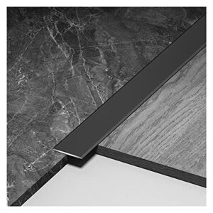 haixhx 33 mm wide threshold strip, matte tile to plank floor transition strip, aluminum threshold cover for doorway, cuttable (color : black, size : 90cm/35.4inch)