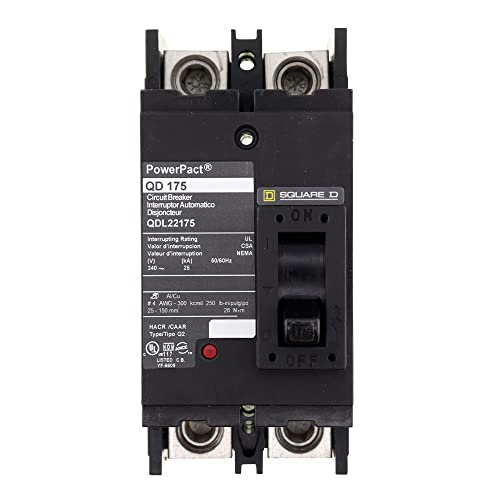 SCHNEIDER ELECTRIC 240-Volt 175-Amp QDL22175 Molded Case Circuit Breaker 600V 100A