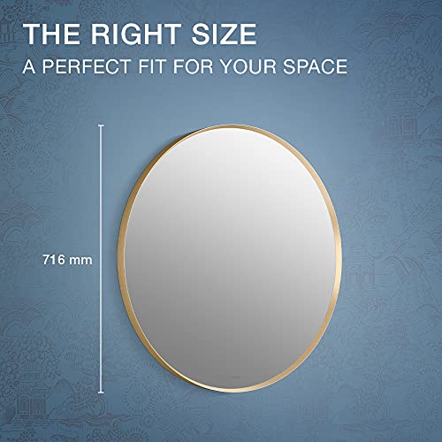 KOHLER K-26050-BGL Essential Mirror, 28" Round, Modern Brushed Gold