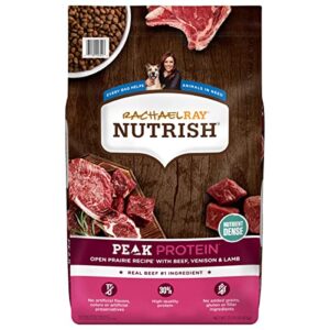 rachael ray nutrish peak natural dry dog food, open prairie recipe with beef, venison & lamb, 23 pounds, grain free (packaging may vary)