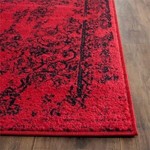 SAFAVIEH Adirondack Collection 6' x 9' Red / Black ADR101F Oriental Distressed Non-Shedding Living Room Bedroom Dining Home Office Area Rug