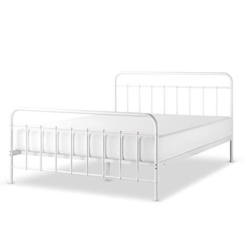 ZINUS Florence Full Panel Metal Platform Bed Frame / Mattress Foundation / No Box Spring Needed / Easy Assembly, White, Full
