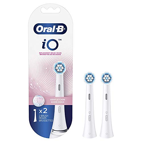 Oral-B iO Gentle Care Replacement Brush Heads, Electric toothbrush Brush Heads, White, 2 Count