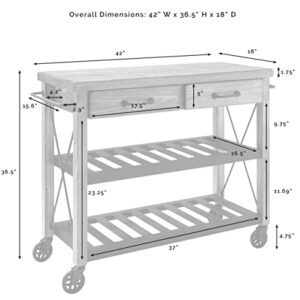 Crosley Furniture Roots Rack Industrial Rolling Kitchen Cart, Natural