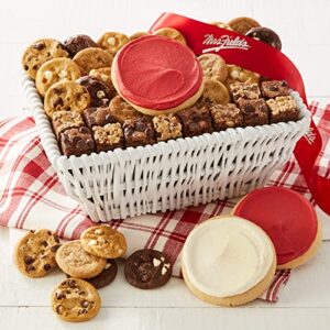 Mrs. Fields Cookies Sweet Sampler Basket - Includes Nibblers Bite-Sized Cookies, Brownie Bars and Frosted Cookies