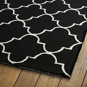 Kaleen Rugs Escape Indoor/Outdoor Rug, Black, 9' x 12'